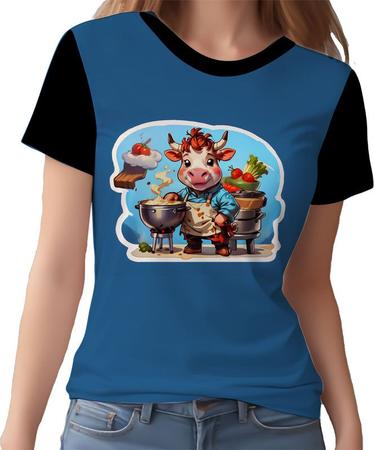 Imagem de Camisa Camiseta Tshirt Chefe Vaquinha Cozinheira Cozinha 3