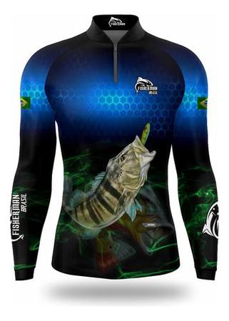 Imagem de Camisa Camisetas Blusa De Pesca Com Proteçao Uv50+ Tucunaré