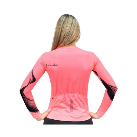 Imagem de Camisa Ciclismo Manga Longa Furbo Feminina Donna Ragazza Glow