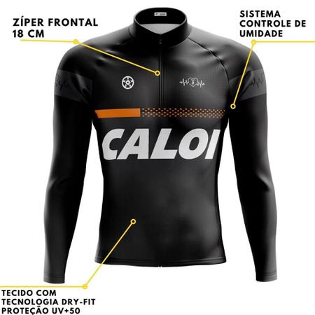 Imagem de Camisa Ciclismo MTB Masculina Manga Longa Caloi Proteção UV+50