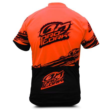 Imagem de Camisa Ciclismo Pro Tork Line Adulto Bike Laranja E Preto