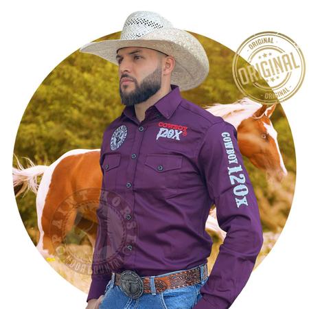 Camisa Country Masculina Cowboy Rodeio Bordada Manga Longa Cowboy 120x Camisas Masculinas Magazine Luiza