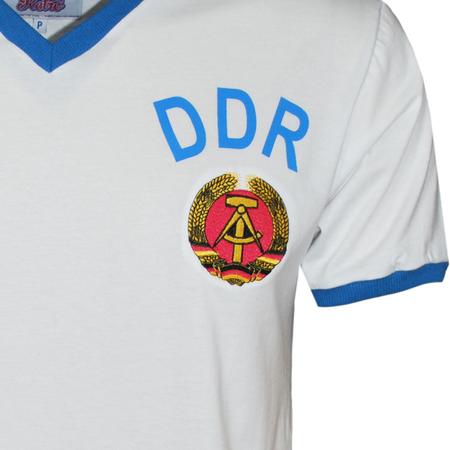 Imagem de Camisa DDR Alemanha Oriental 1974 Liga Retrô  Branca gg
