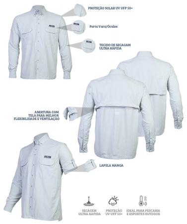 Imagem de Camisa de Pesca King Brasil Antares Proteção Solar - Gelo