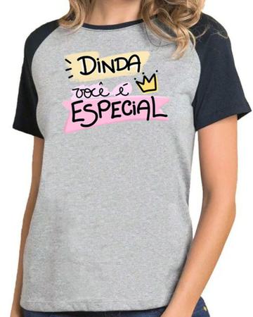 Imagem de Camisa dinda você é especial camiseta madrinha raglan