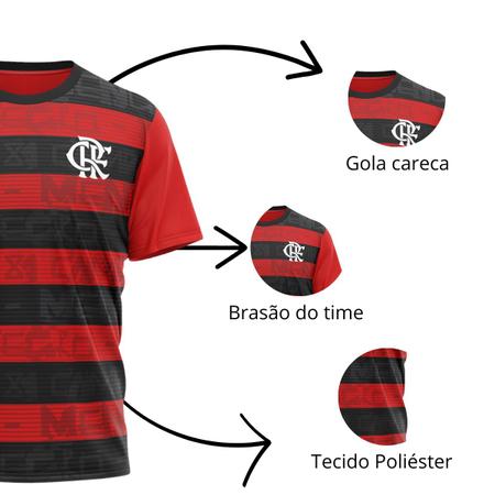 Camisa do Time Flamengo FC Oficial Listrada Rubro Negro