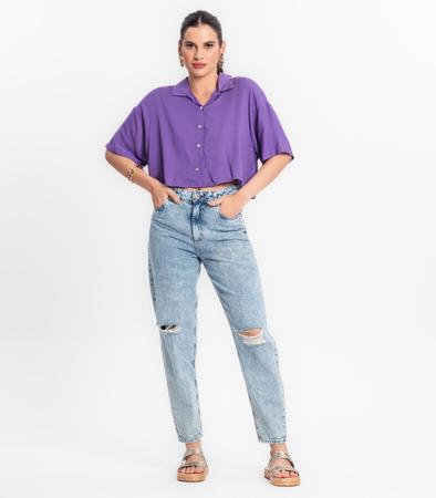 Imagem de Camisa Feminina Em Viscose Creponada Endless Roxo