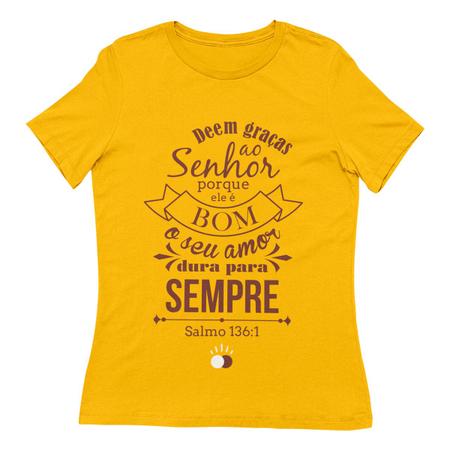 Imagem de Camisa Feminina Standard Salmos 136:1 - Dura para Sempre