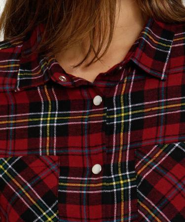 Camisa Feminina Flanelada Estampa Xadrez Marisa