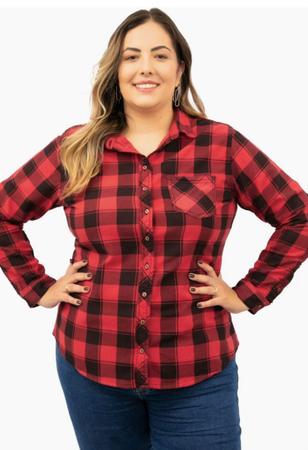 Camisa xadrez sale feminina tamanho grande