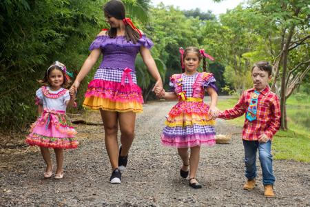 Camisa Infantil Xadrez Junina Manga Longa Flanela + Gravata