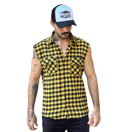 Imagem de Camisa Flanela Regata Xadrez Cores Masculina 