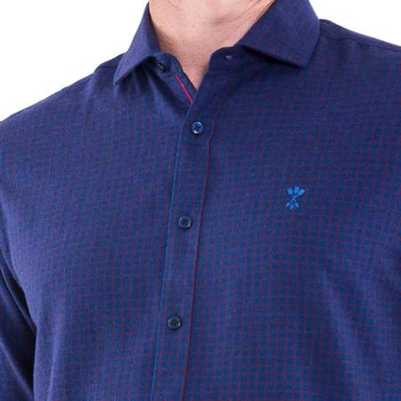 Camisa Flanela Xadrez Slim Fit Premium Arrow - Azul Escuro - Arrow