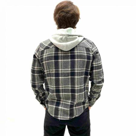 grey moletom com capuz and flannel