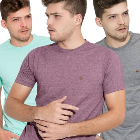 Imagem de Camisa gola careca masculina básica bom tecido