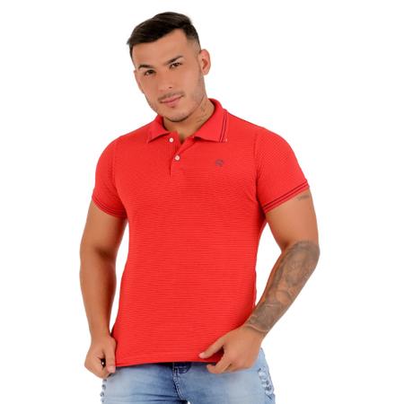 Imagem de Camisa Gola Polo Cinza Masculina Fio 30 Básica Moda Casual