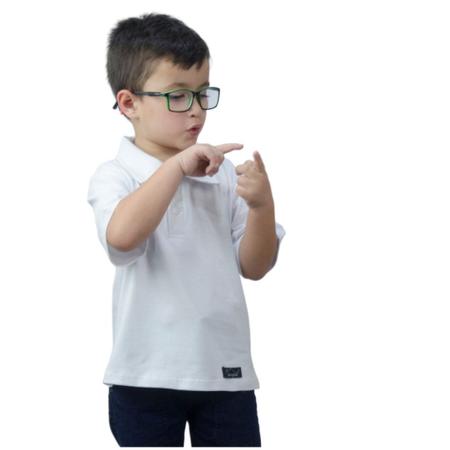 Imagem de Camisa Gola Polo Infantil Menino Branca Original