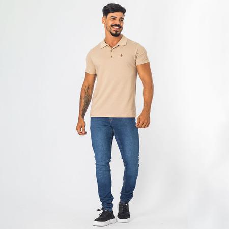 Imagem de Camisa Gola Polo Masculina Jacquard Manga Curta Premium