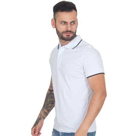 Imagem de Camisa Gola Polo Masculina  Malha Algodão Manga Curta Lisa