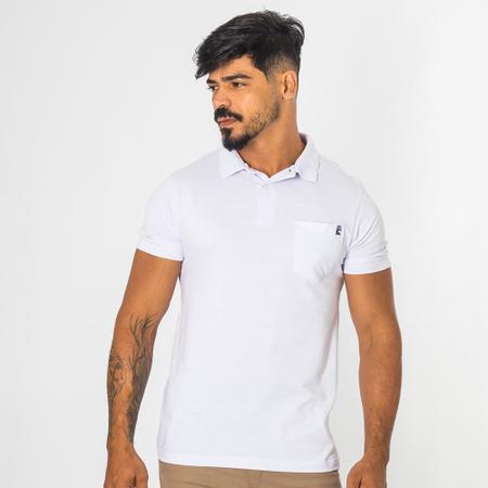 Imagem de Camisa Gola Polo Masculina Piquet Com Bolso Bordado Casual