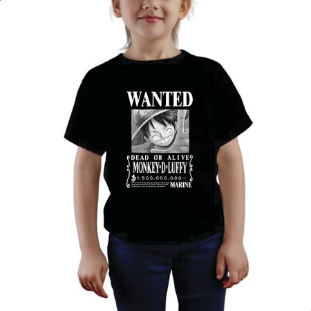 Camiseta infantil estampa personagens branca, One Piece