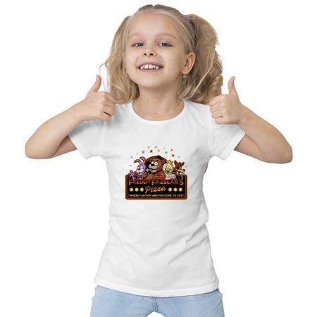 Camisa Infantil Five Night Freddy Pizza Fazbear 100% Algodão