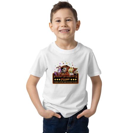 Camisa Infantil Five Night Freddy Pizza Fazbear 100% Algodão