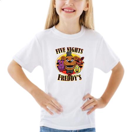 Camisa Infantil Five Night Freddy Pizza Fazbear 100% Algodão