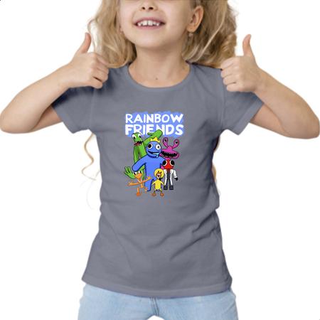 Camisa Camiseta Azul Babão Rainbow Friends Game Infantil