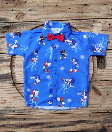 Camisa Temática Infantil Masculino Preto Sonic - Loja Online I