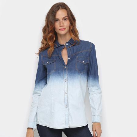 Camisa jeans store feminina degrade