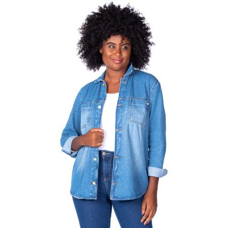 Camisa jeans verde feminina 2025
