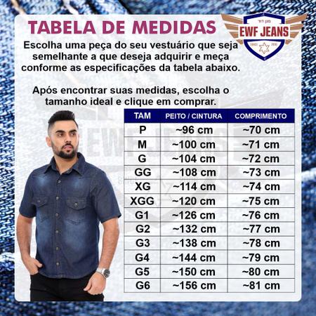 Camisa jeans best sale masculina xgg