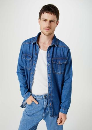 Camisa jeans hering store masculina