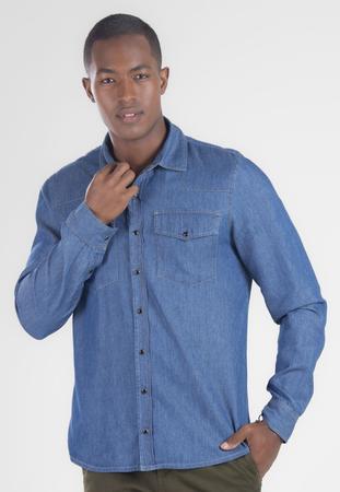 Imagem de Camisa jeans traymon slim manga longa