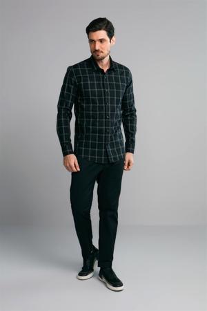 Imagem de Camisa Manga Longa Fio Tinto Slim Fit - Preto