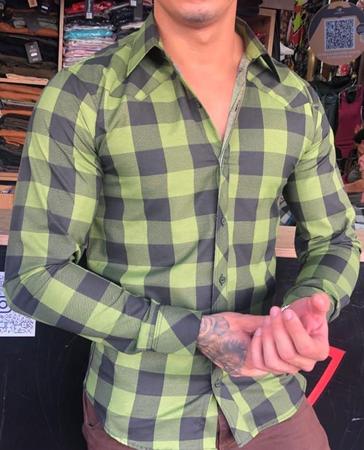 Imagem de Camisa manga longa xadrez premium verde