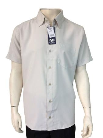 Imagem de Camisa Masculina 1600 manga curta, microfibra, passa fácil com bolso modelagem tradicional