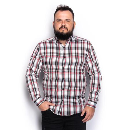 Camisa Xadrez Slim Masculina Teodoro Botões Moderna - Preto