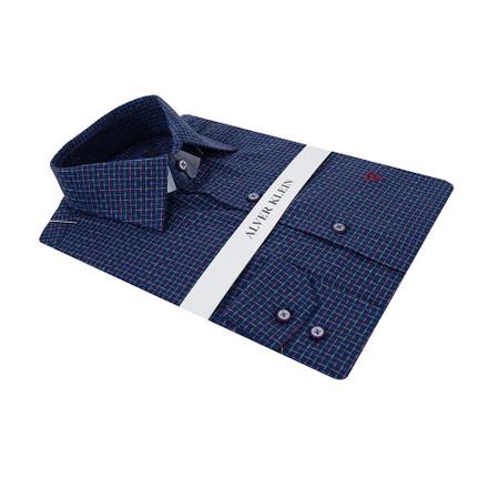 Imagem de Camisa Masculina Alver Klein ML Fio 60 Azul Marinho  - 22930