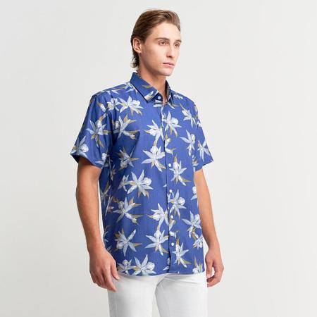 Camisa Social Masculina Azul Xadrez - Camisaria Colombo