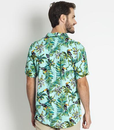 Camisa verde estampada sale