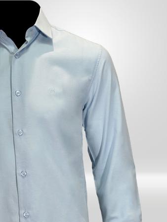 Camisa social hot sale azul ceu