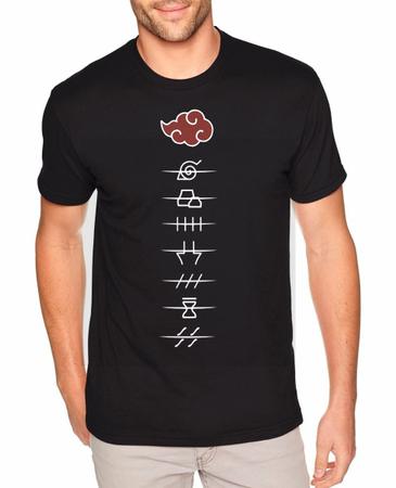 Camiseta Camisa Anime Naruto Personagem Membros Akatsuki