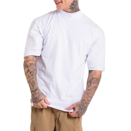 Imagem de Camisa Oversized Masculina Unisex 100% Algodçao Gola Alta Streetwear Larga