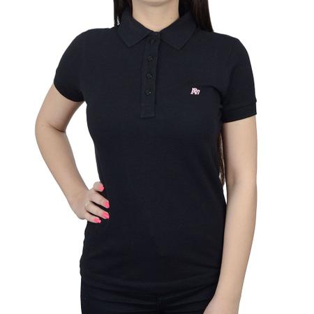 Camisa Polo Feminina Aeropostale MC Preta 987320 Camisa Polo