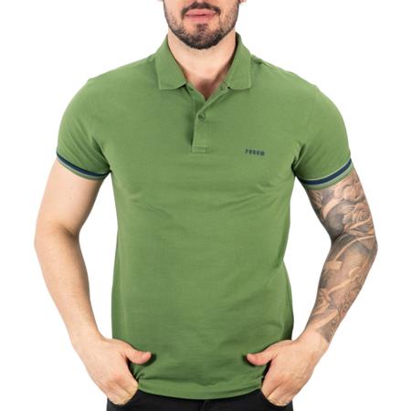 Imagem de Camisa Polo Forum Verde Musgo Listra Azul