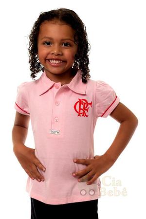 Camisa Polo Flamengo Juvenil Rosa - Rosa+Vermelho