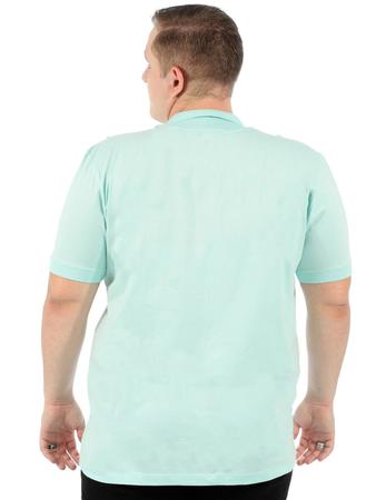 Imagem de Camisa Polo Plus Size Masculina Com Bolso e Punho Verde Água