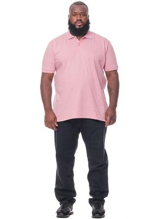 Camisa Polo Plus Size Masculina Lisa com Punho Rosa